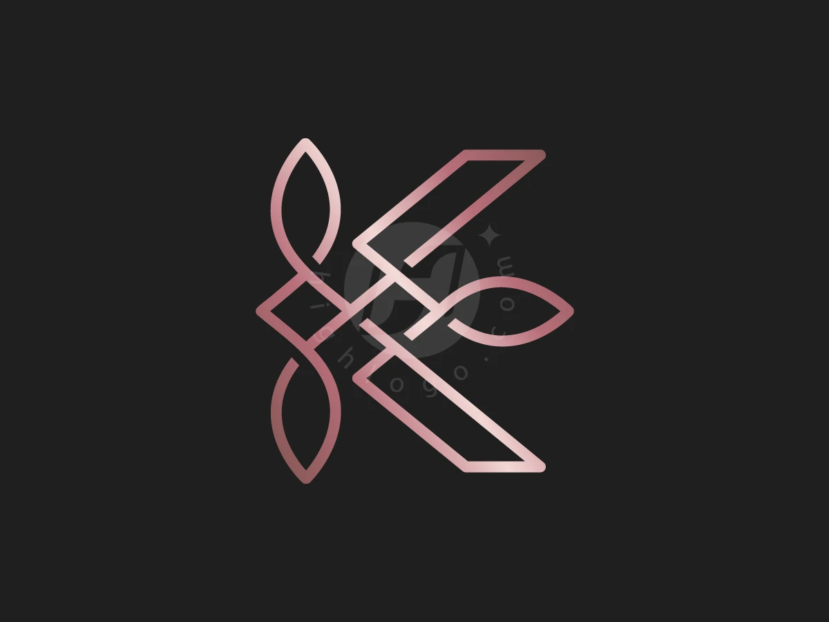 K Organic Beautiful Monoline Logo - Beauty Logo design by Gus Grafis for sale on Highlogo