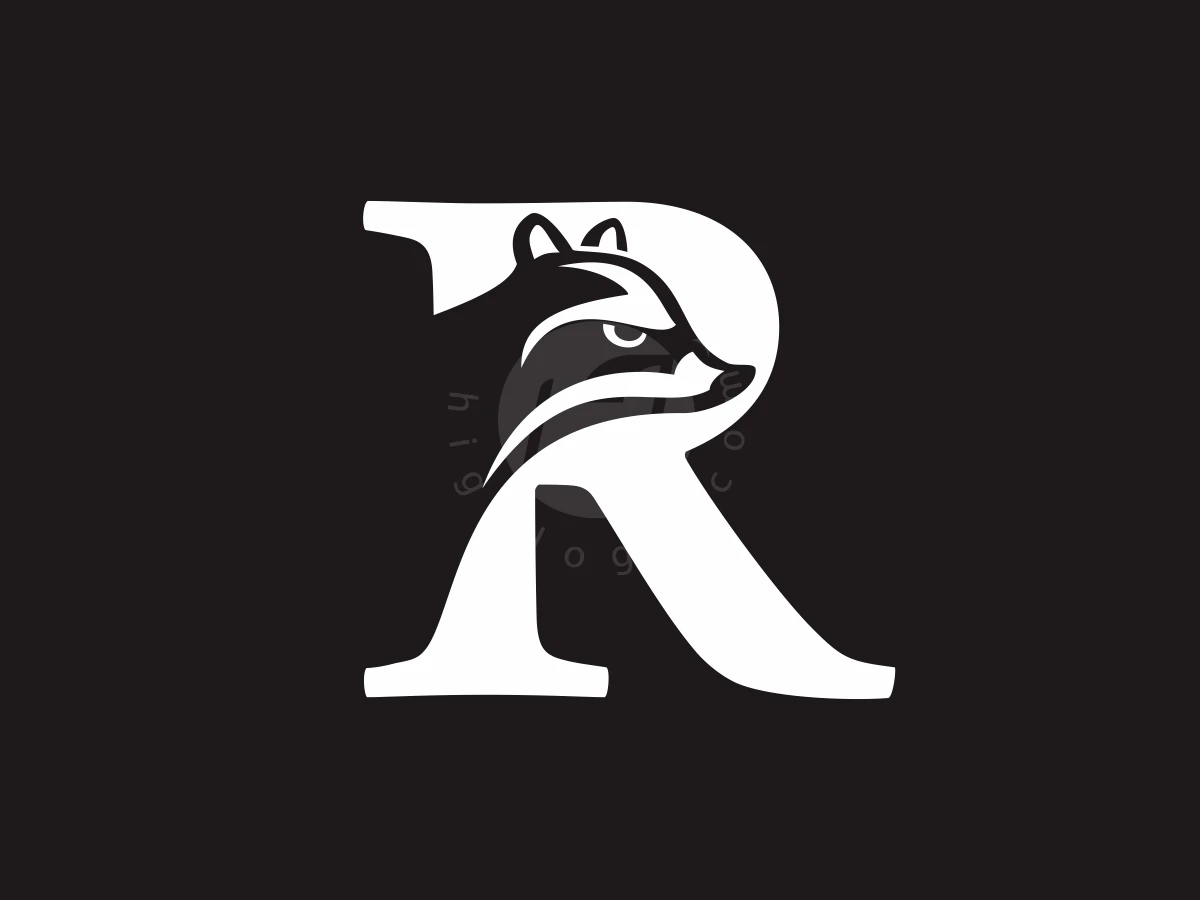 Racoon R Letter Simple Logo - Animal Logo design by Reivan for sale on Highlogo