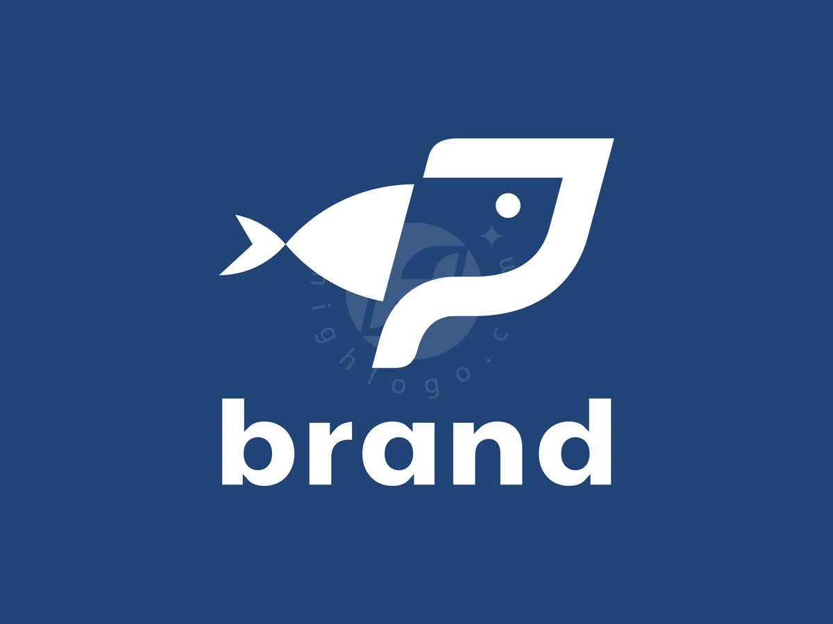 Letter P Fish Logo - preview 1