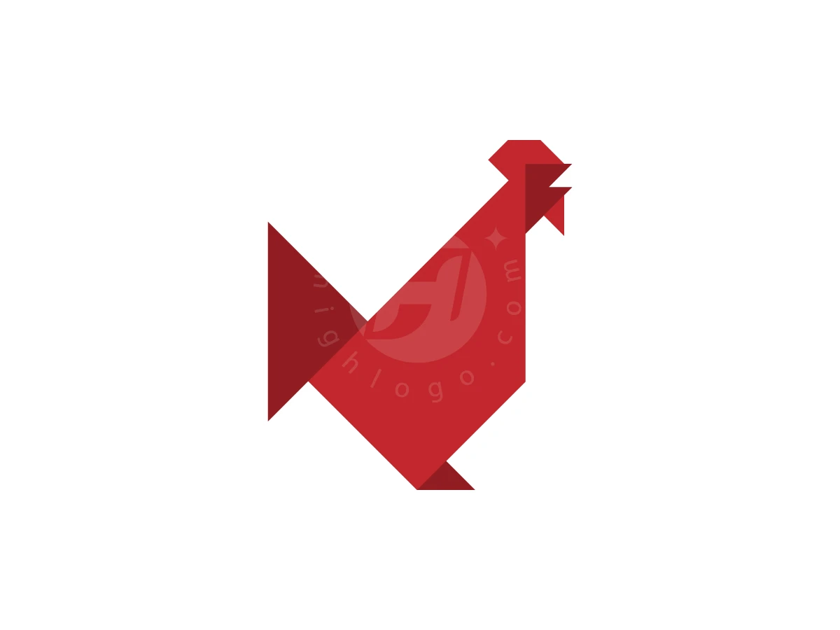 Geometric Origami Style Confident Rooster Logo - Animal Logo design by jefriprayudhis for sale on Highlogo