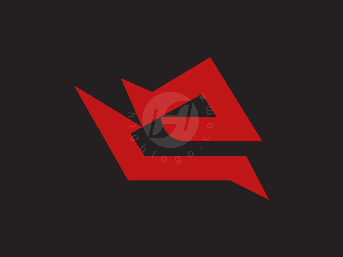 Letter E Rhino Head Logo - preview 1