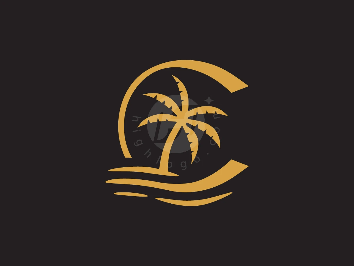 Letter C With Palm Tree Plain Logo - Logo Logo design by Arfa D for sale on Highlogo