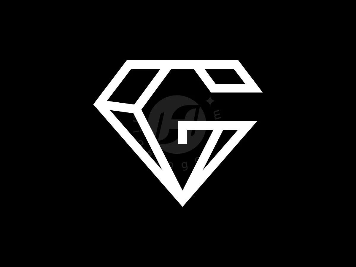 The Letter G Is Diamondshaped Logo, Against a black background, white geometric lines form a diamond silhouette integrated with the letter G.