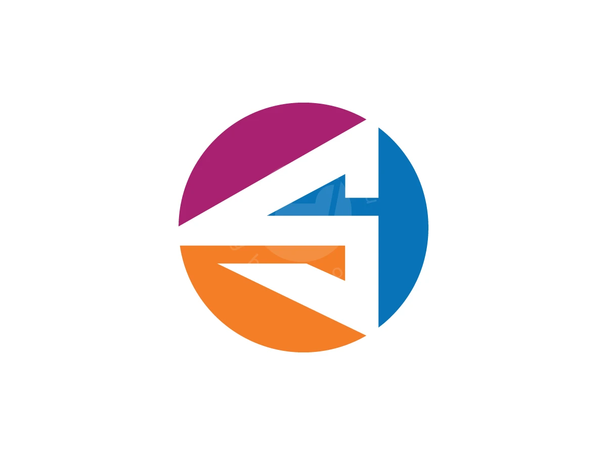 The Letter S Shaped Like An Arrow Inside A Circle, Magenta, blue, and orange segments define a circular graphic featuring a white stylized letter S in negative space.