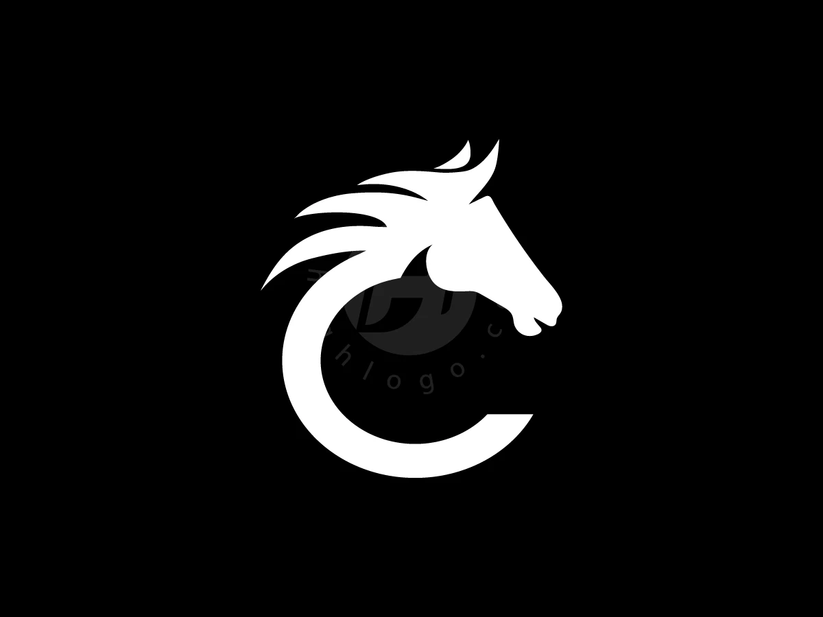 A Horse Shaped Like The Letter C Logo - preview 1