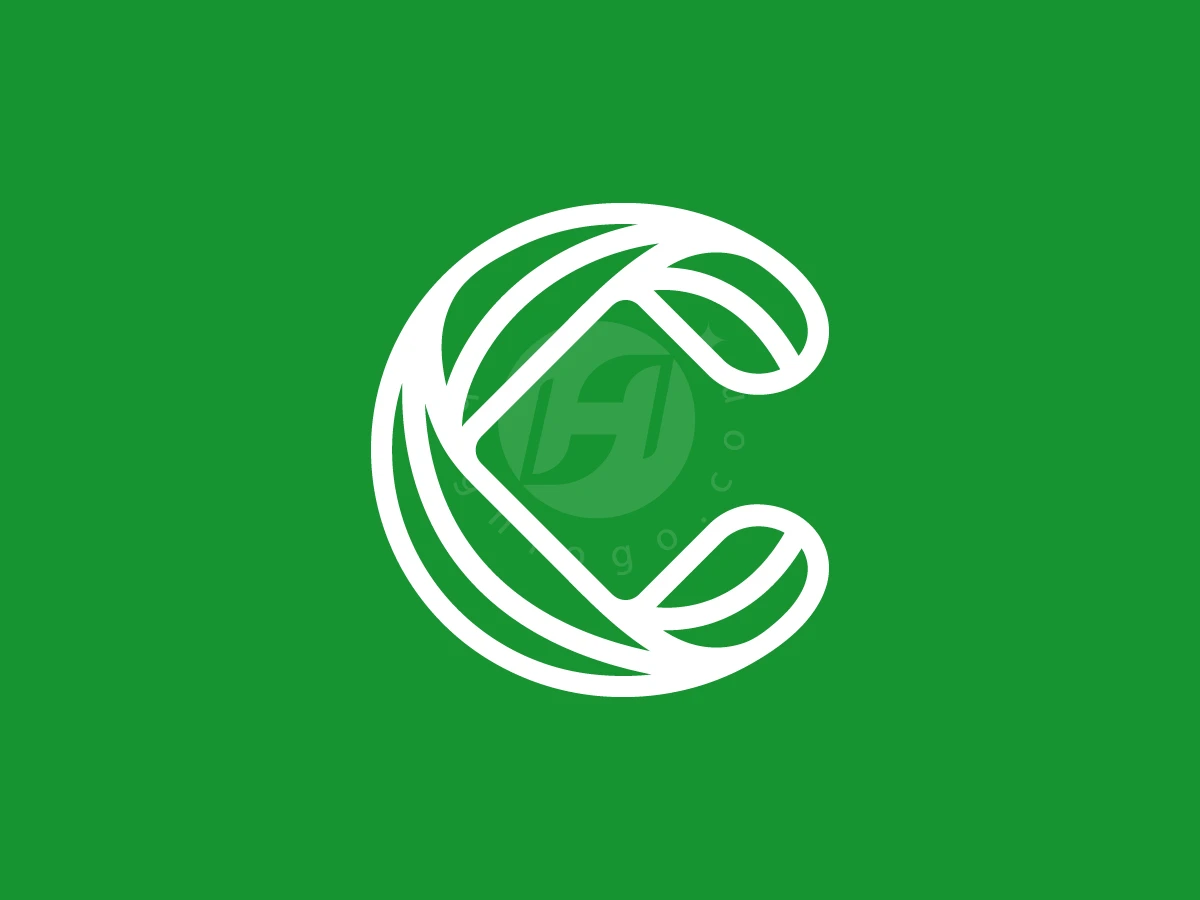 Leaves Shaped Like The Letter C Logo - preview 1
