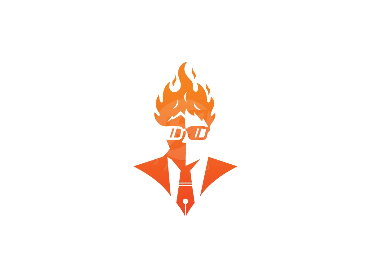 Logo Of A Man With A Flaming Head - General Logo design by Arfa D for sale on Highlogo