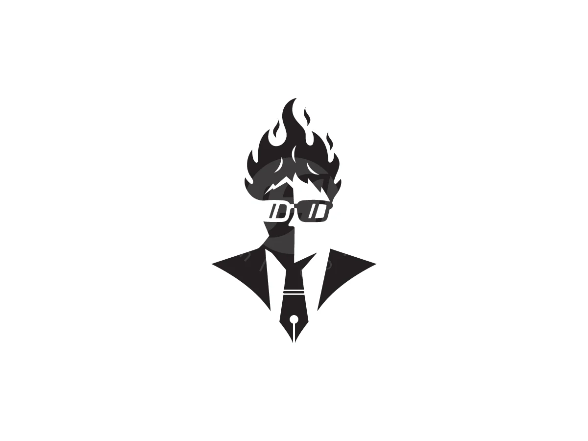 Logo Of A Man With A Flaming Head - preview 1