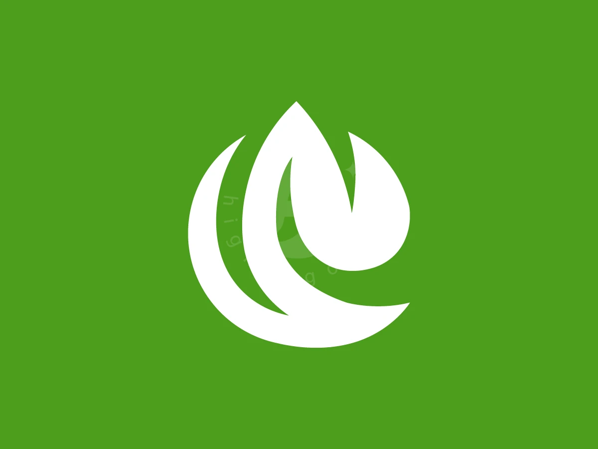 Leaf Shaped Like The Letter E Logo - preview 1