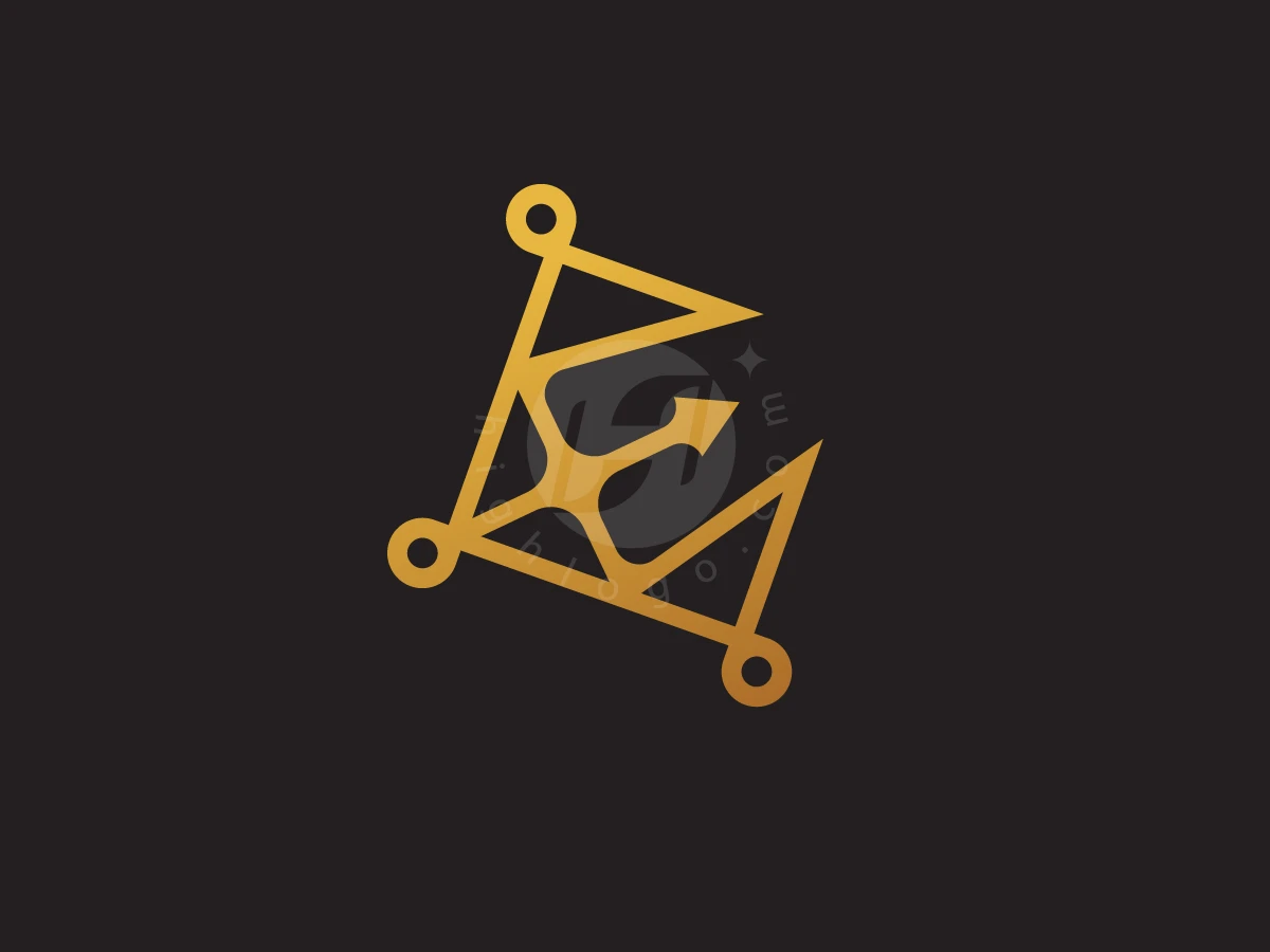 Trident Line Combined With The Letter E Logo - preview 1