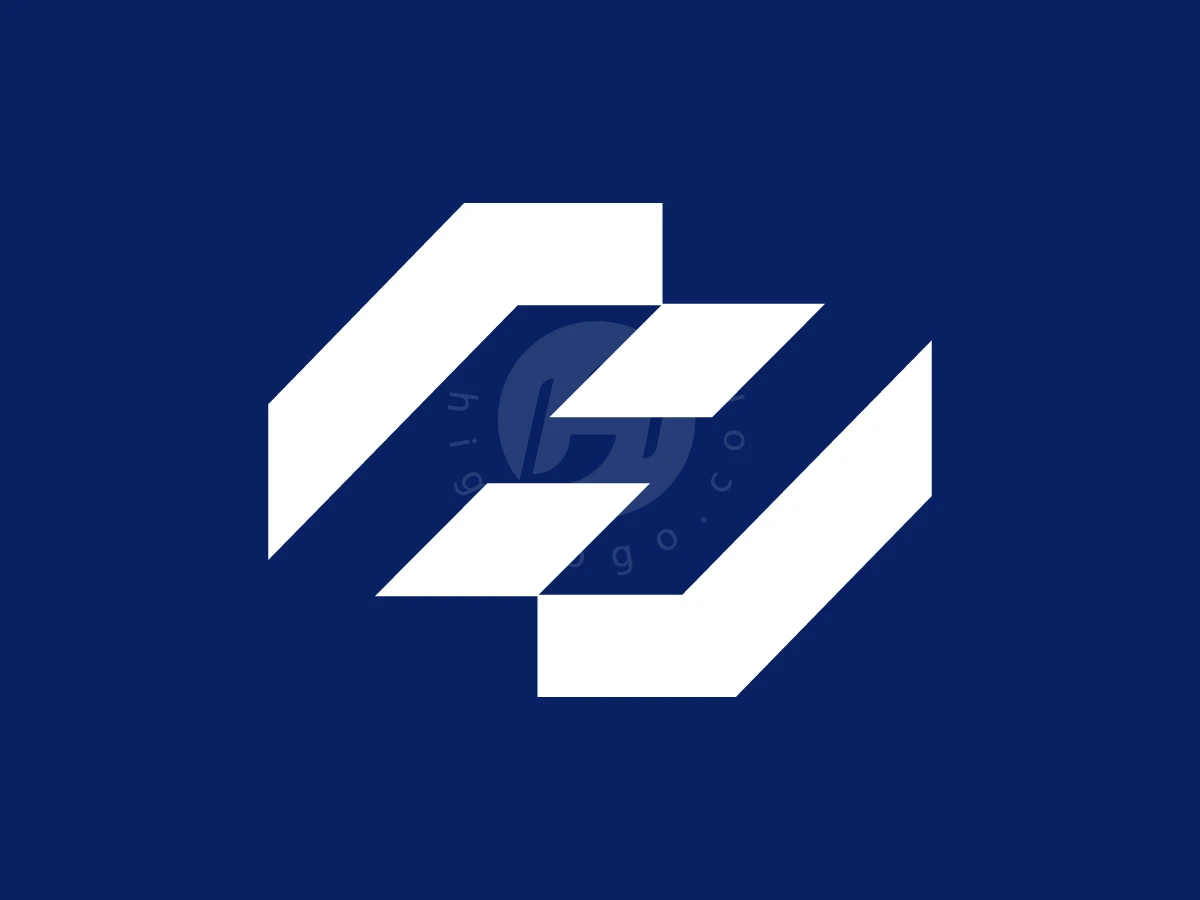 The Letter H In Negative Space Logo - preview 1