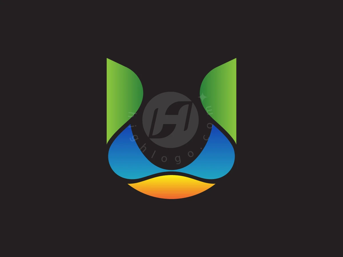 Elastic U Shaped Cutout Logo, Against a black background, vibrant green, blue, and orange gradient curves form a sleek, stylized letter U icon.