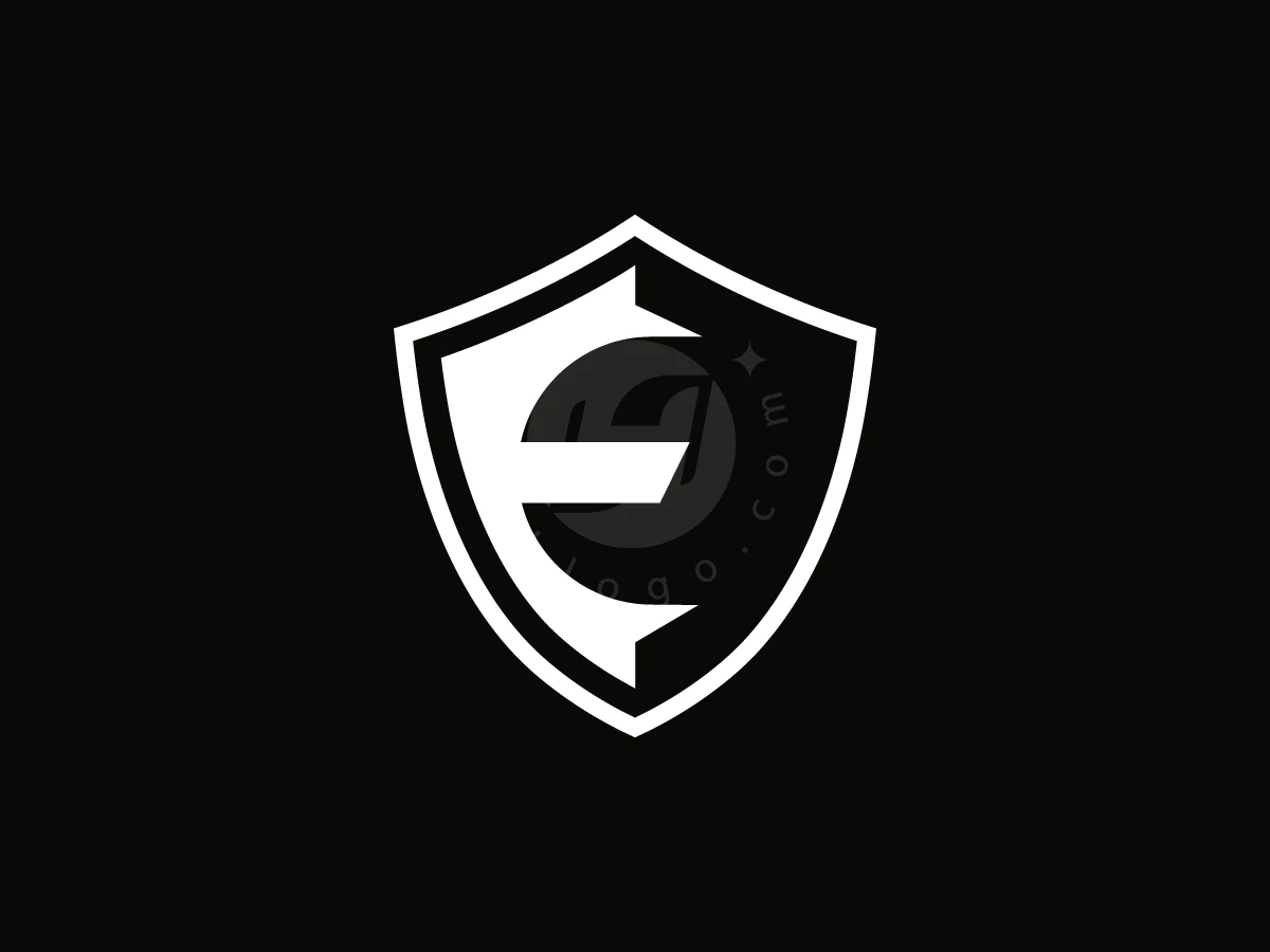 The Letter E Inside The Shield's Border Logo - Logo Logo design by Arfa D for sale on Highlogo