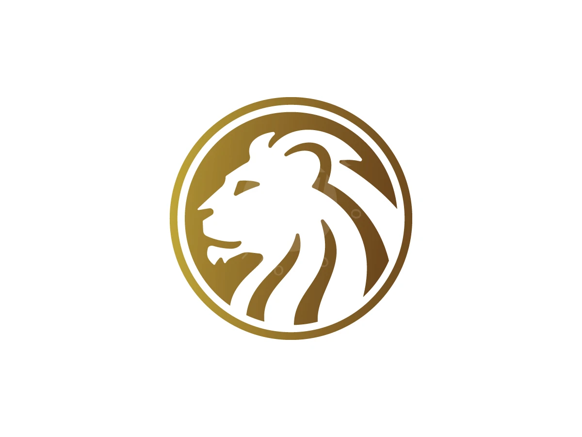 Golden Circle Lion Face Logo - General Logo design by Adan Smith for sale on Highlogo