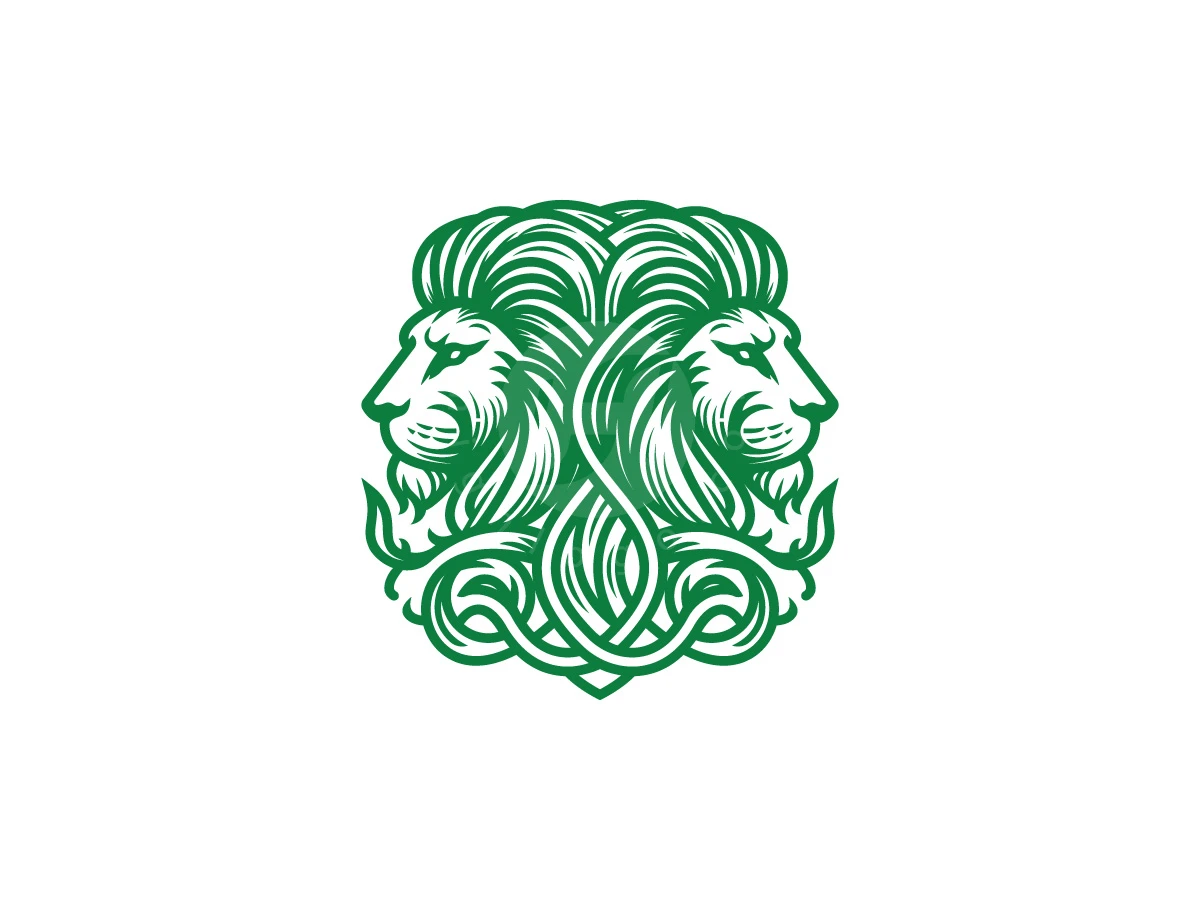 Twin Lions Ornamental Emblem Logo - General Logo design by Adan Smith for sale on Highlogo