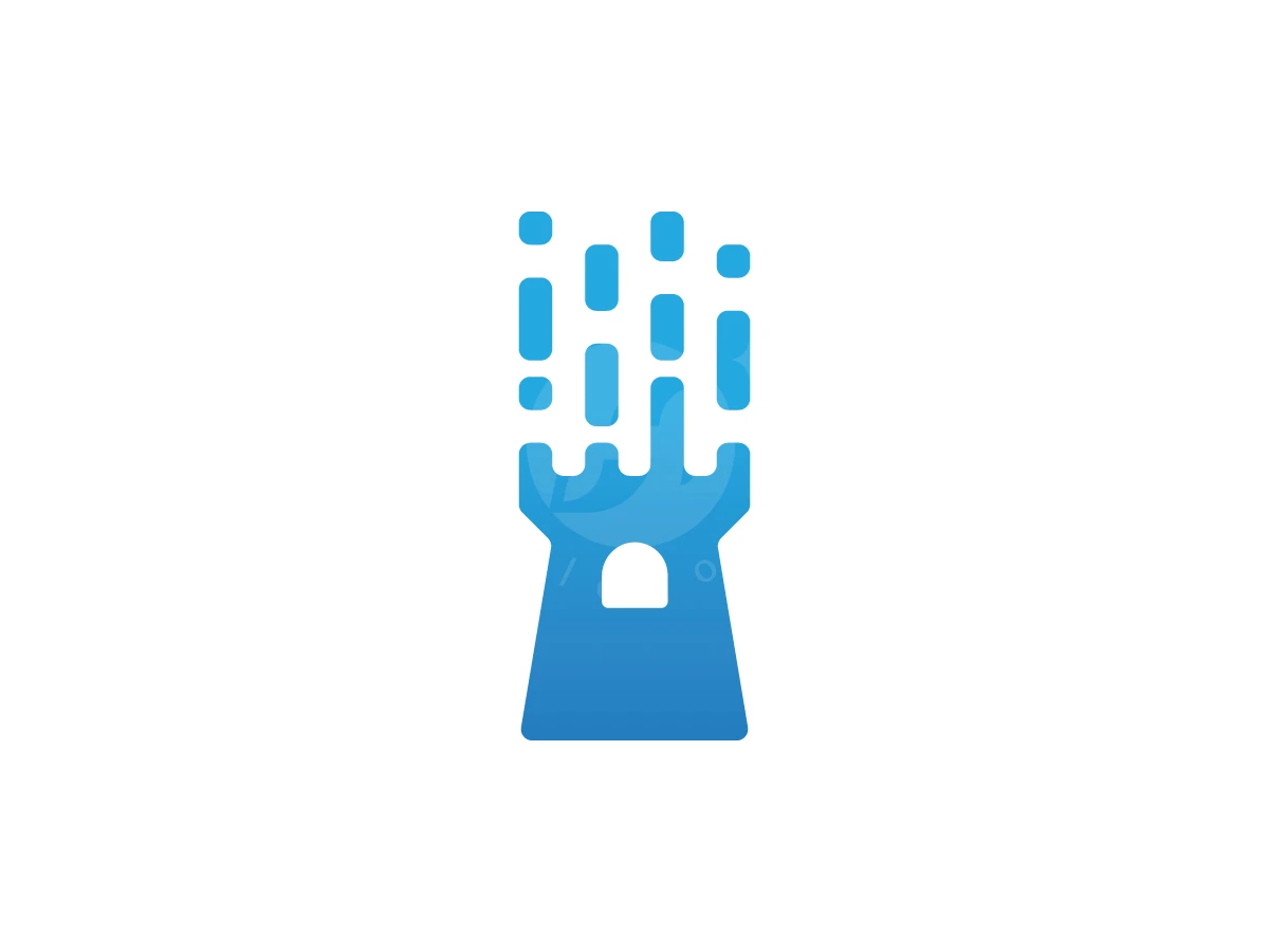 Digital Fortress Tower Emblem Logo - Technology Logo design by Adan Smith for sale on Highlogo