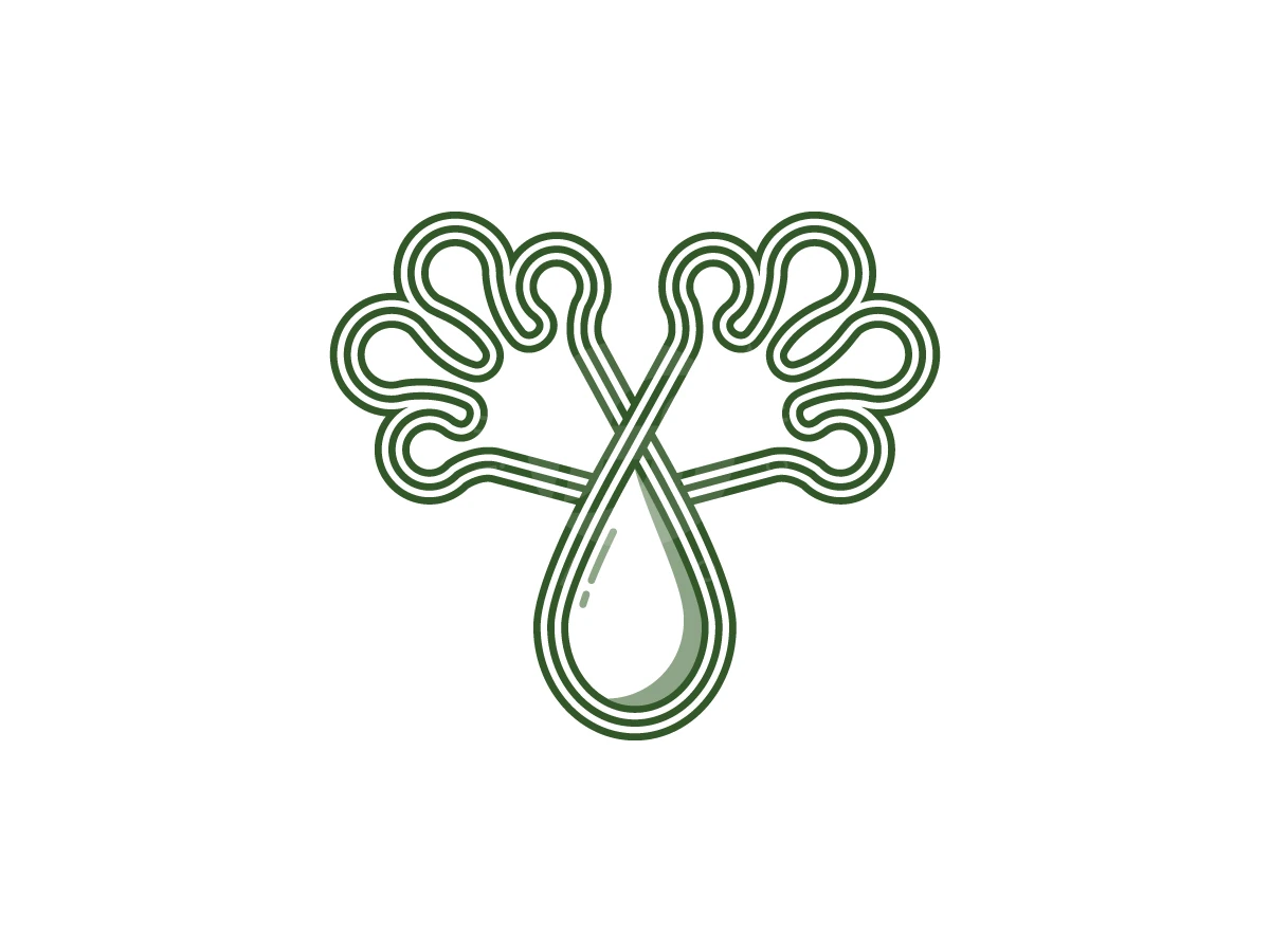 Twin Frog Hands Drop Symbol Logo - Abstract Logo design by Adan Smith for sale on Highlogo