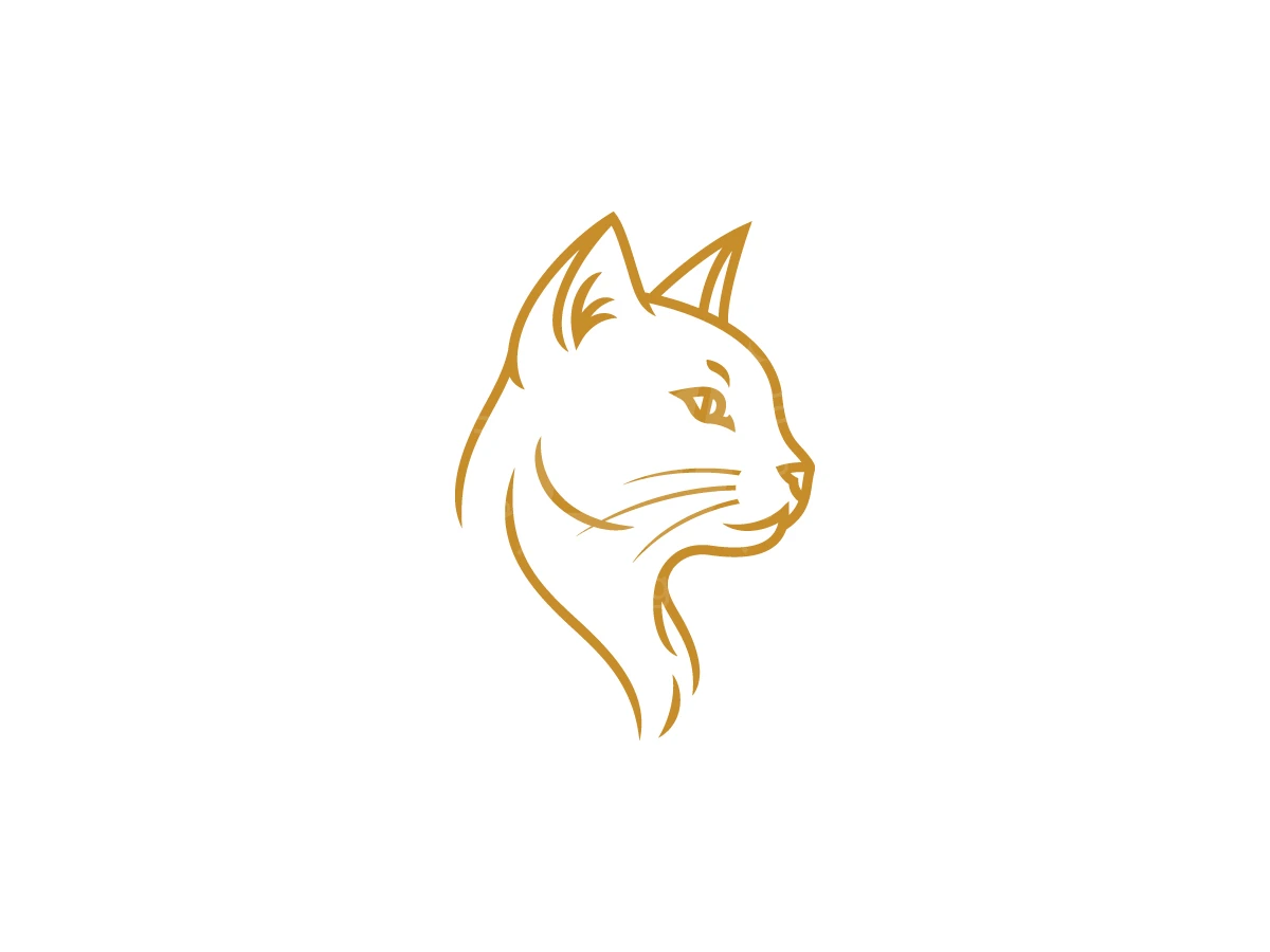 Golden Feline Elegance Emblem Logo - Animal Logo design by Adan Smith for sale on Highlogo