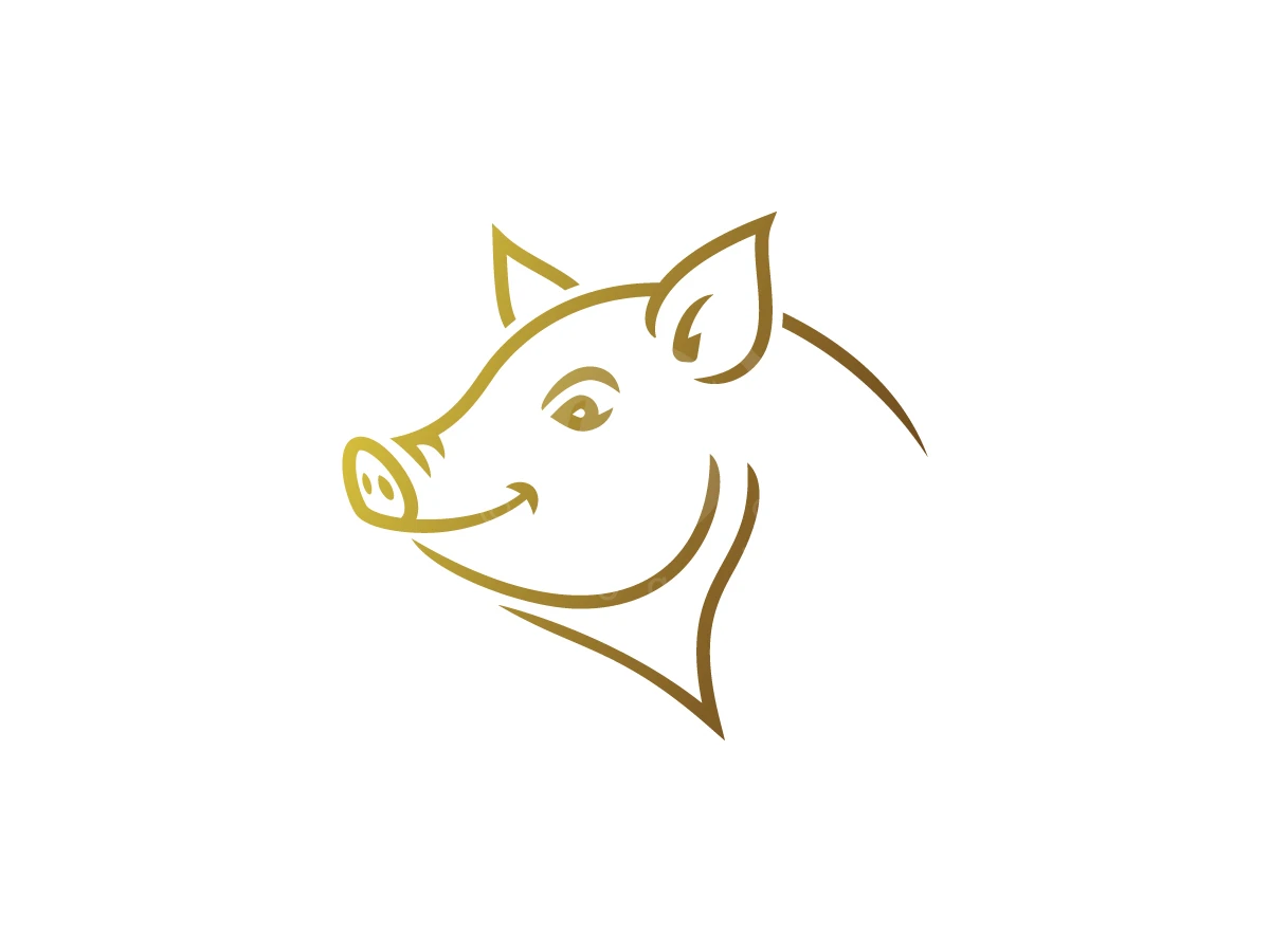Golden Clever Pig Emblem Logo - General Logo design by Adan Smith for sale on Highlogo