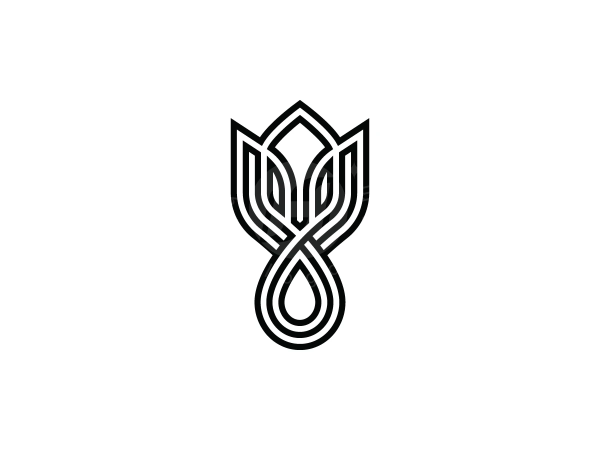 Golden Lotus Water Emblem Logo - preview 1