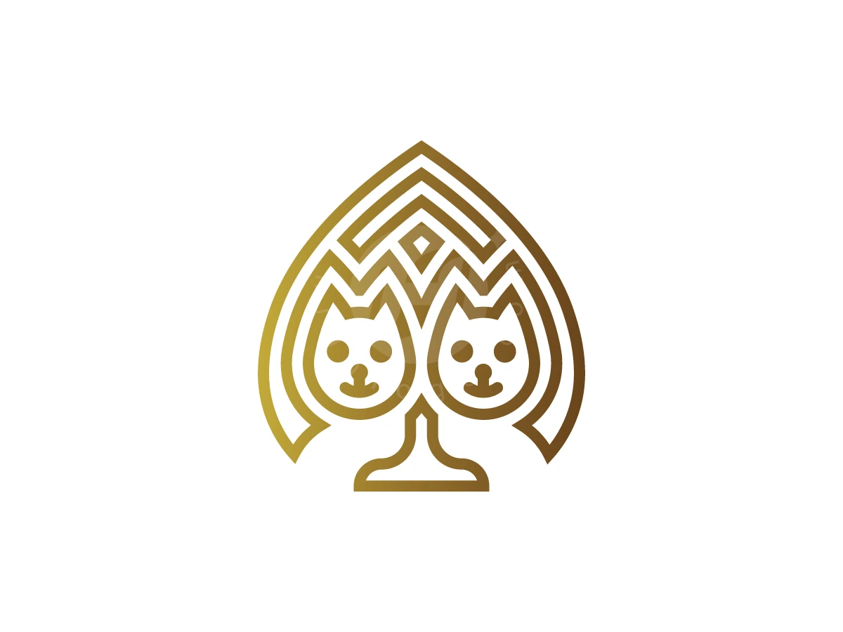 Twin Cat Spade Emblem Logo - preview 1