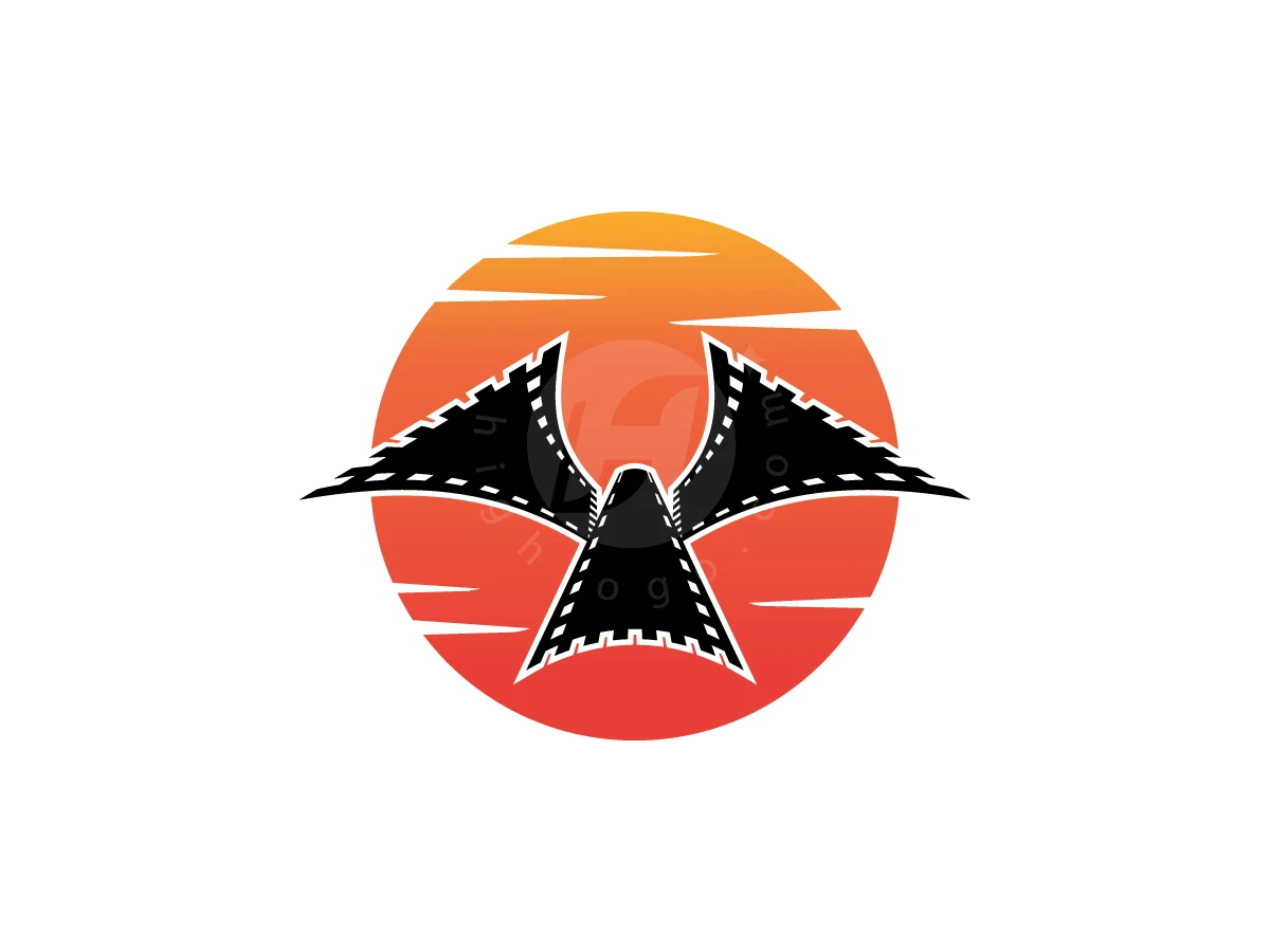 Abstract Bird Movie And Moon Logo - Media Logo design by Adan Smith for sale on Highlogo