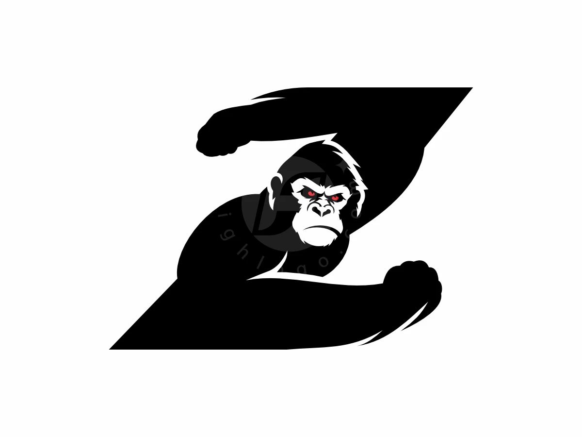 Strong Gorilla Letter Z Logo - Animal Logo design by Baba Arya for sale on Highlogo