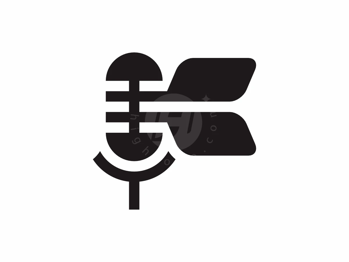 Iconic Microphone Letter K Logo - Media Logo design by Baba Arya for sale on Highlogo