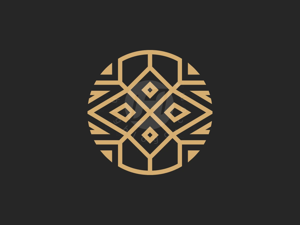 Geometric Gold Diamond Mosaic Circle Logo - Real Estate Logo design by Henbi Design for sale on Highlogo