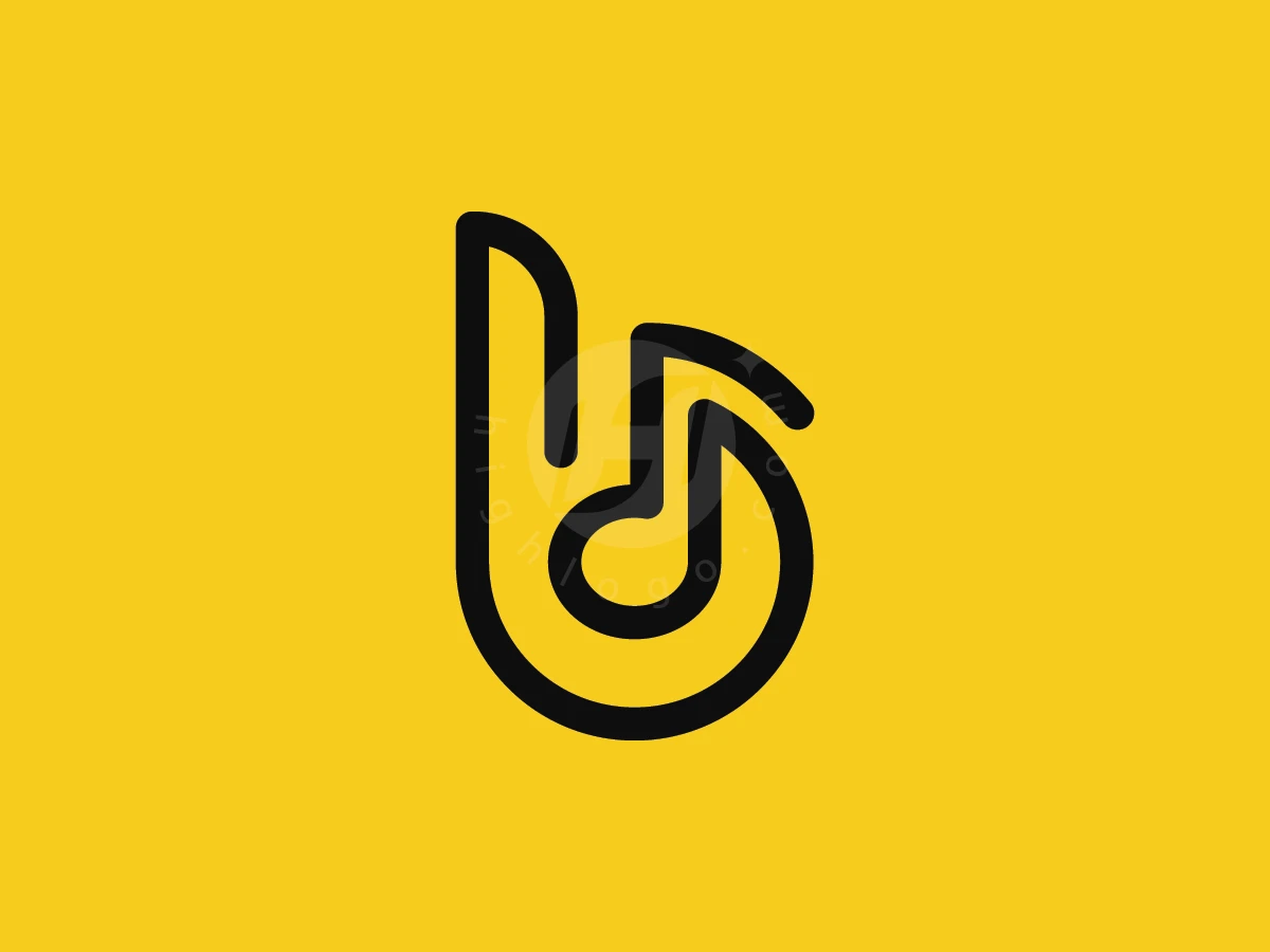 Abstract Musical Note Letter B Logo - Media Logo design by Henbi Design for sale on Highlogo