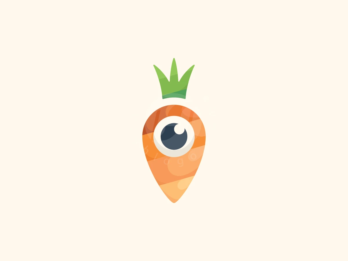 Carrot Location Pin With Crown Logo - Food Logo design by Henbi Design for sale on Highlogo