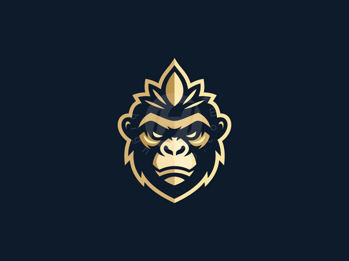 Lotus Crown Gorilla Logo - Animal Logo design by mrshamsurrahman for sale on Highlogo