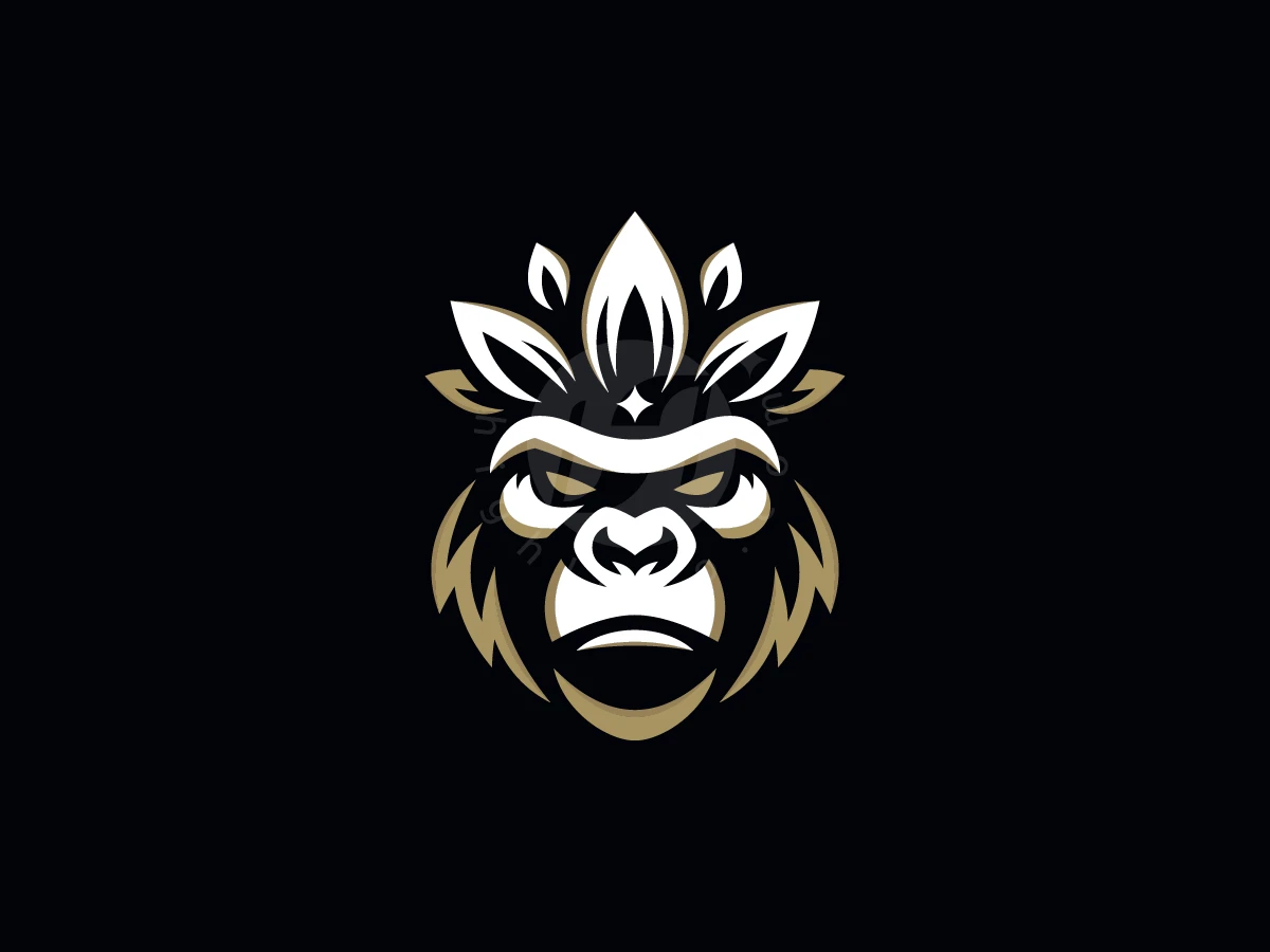 Lotus Crown Gorilla Logo - Animal Logo design by mrshamsurrahman for sale on Highlogo