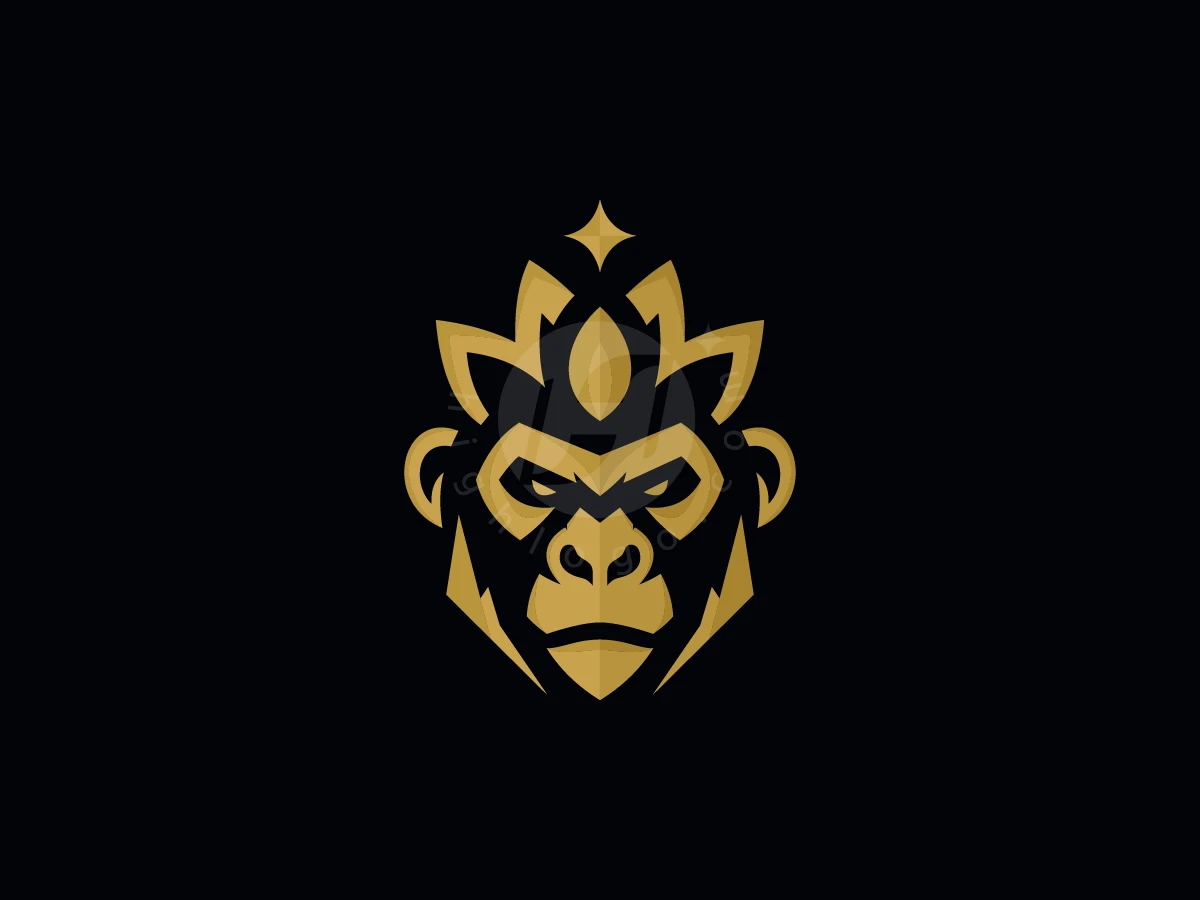 Star Lotus Crown Gorilla Logo - Animal Logo design by mrshamsurrahman for sale on Highlogo