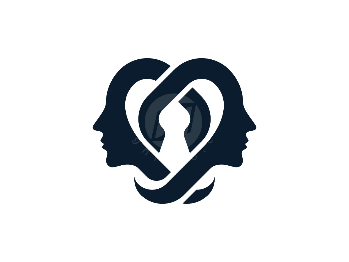Dual Mind Love Lock Logo - Abstract Logo design by mrshamsurrahman for sale on Highlogo