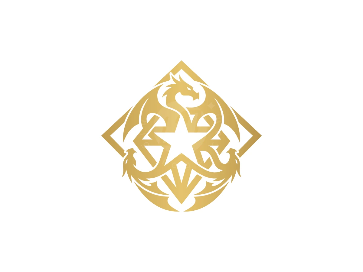 Triple Dragon Star Diamond Logo - Animal Logo design by mrshamsurrahman for sale on Highlogo
