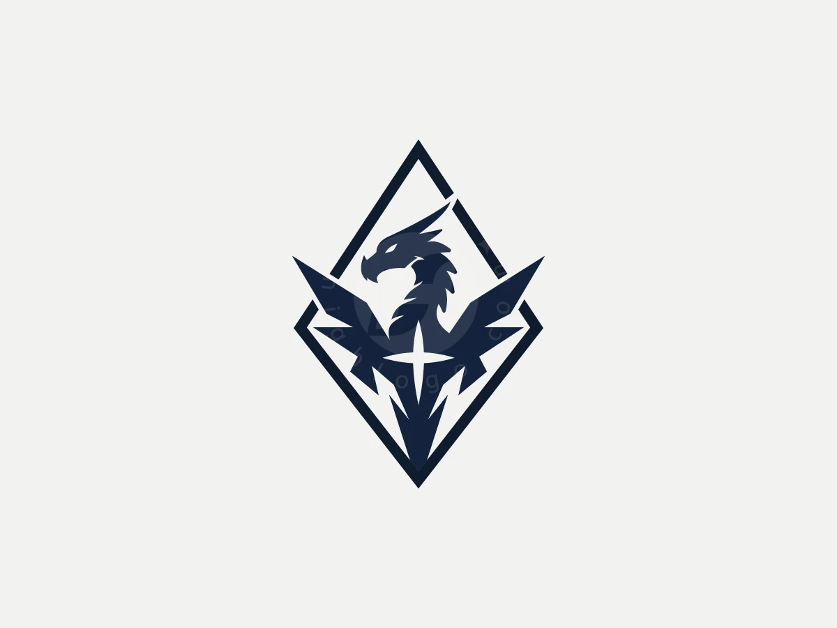 Dragon Star Diamond Geometric Logo - Animal Logo design by mrshamsurrahman for sale on Highlogo