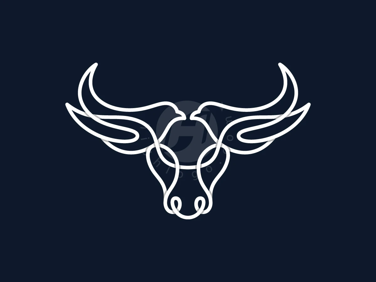 Bull Head With Twin Birds Logo - Animal Logo design by ShamsStudio for sale on Highlogo