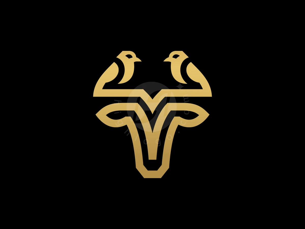 Twin Bird Bull Logo - Animal Logo design by ShamsStudio for sale on Highlogo