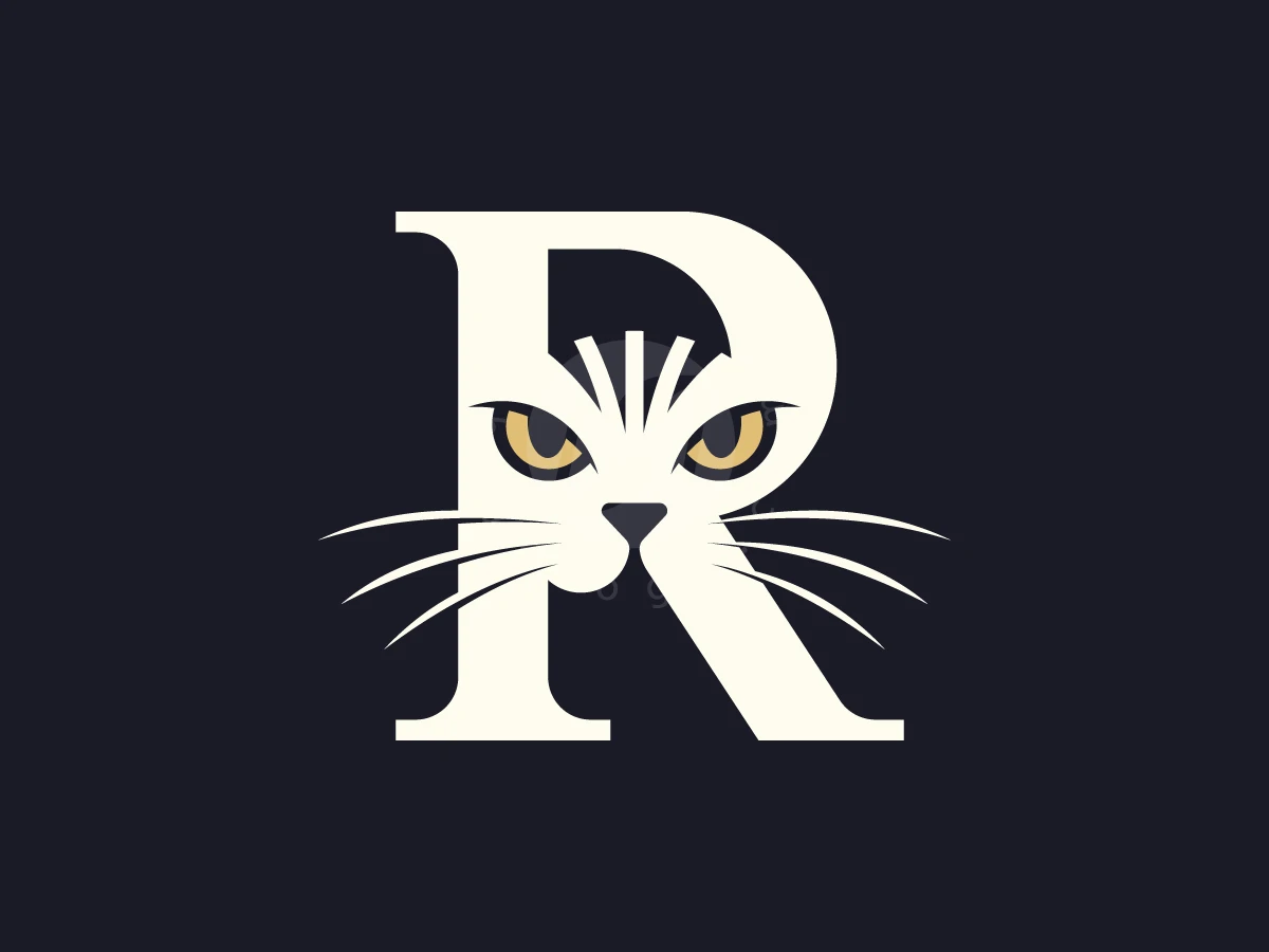 Letter R Cat Logo - Animal Logo design by ShamsStudio for sale on Highlogo