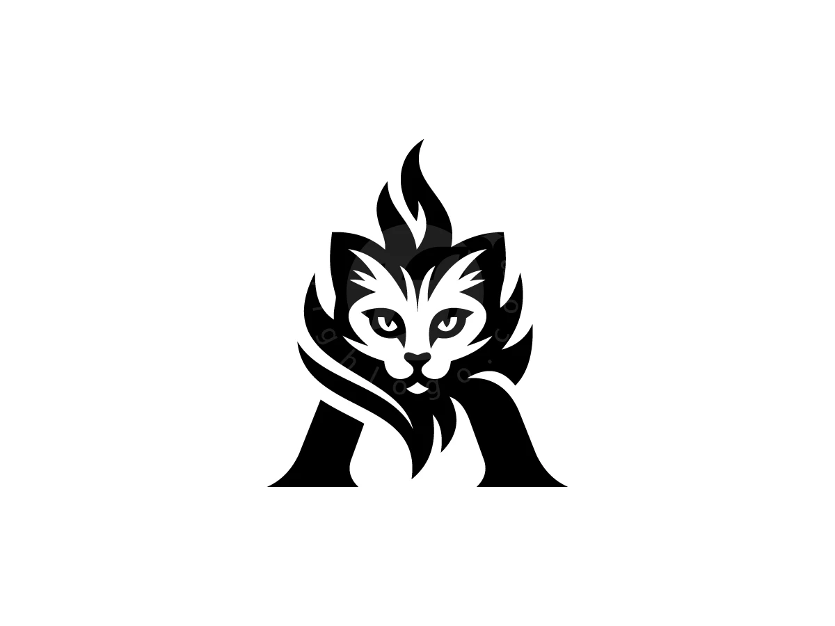 Letter A Flame Cat Logo - Animal Logo design by ShamsStudio for sale on Highlogo