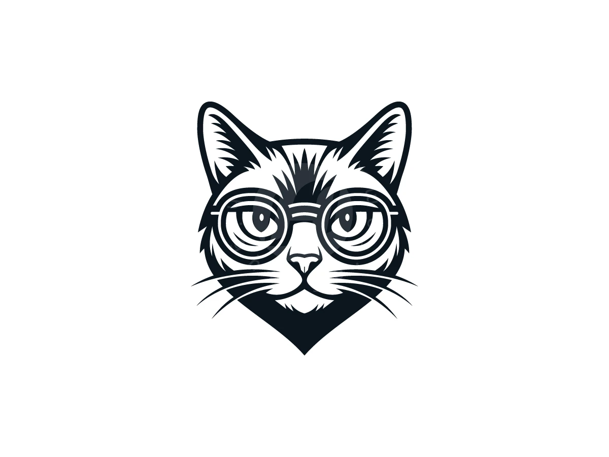 Modern Geometric Cat Face Logo - Animal Logo design by ShamsStudio for sale on Highlogo