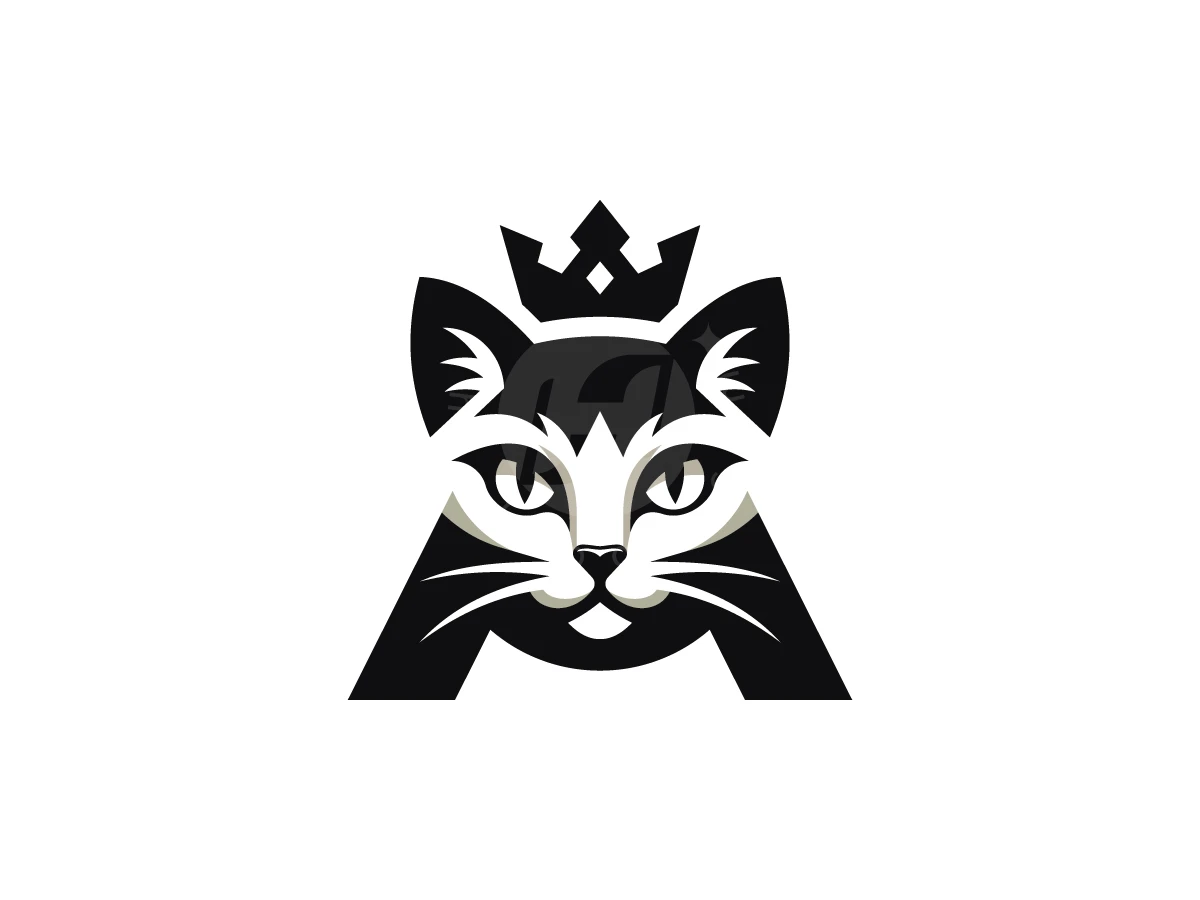 Letter A Cat Crown Logo - Animal Logo design by ShamsStudio for sale on Highlogo