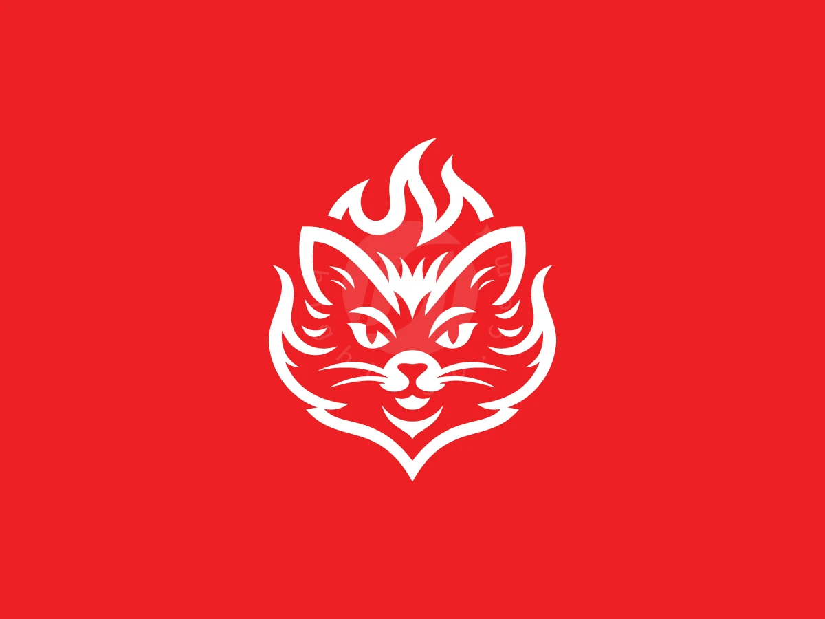 Fierce Flame Cat Logo - Animal Logo design by ShamsStudio for sale on Highlogo