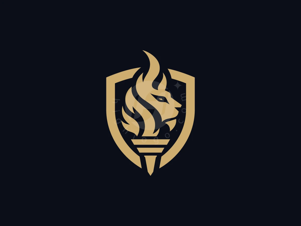 Guardian Lion Torch Logo - Animal Logo design by ShamsStudio for sale on Highlogo