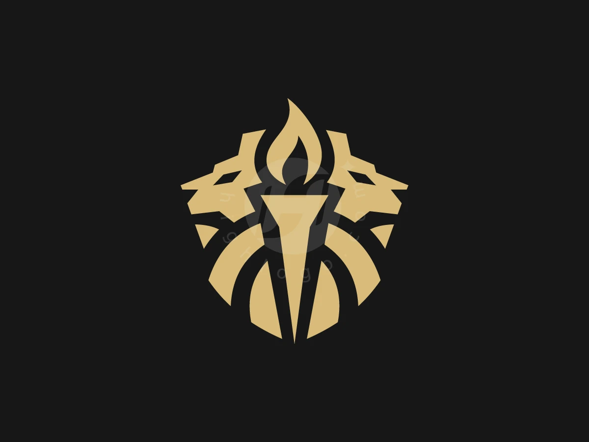 Lion Torch Guardian Logo - Animal Logo design by ShamsStudio for sale on Highlogo