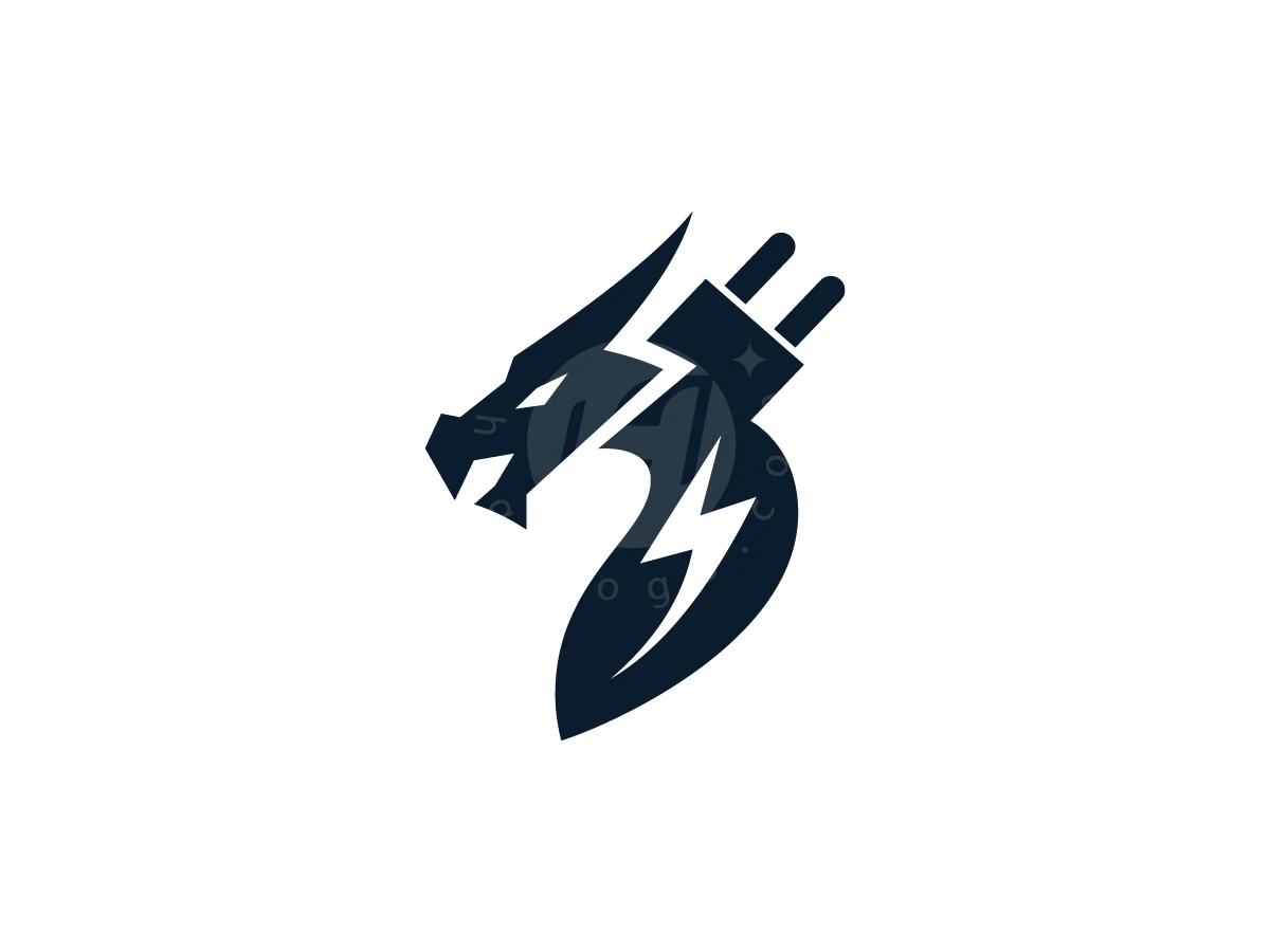 Dragon Power Charge Logo - Animal Logo design by ShamsStudio for sale on Highlogo
