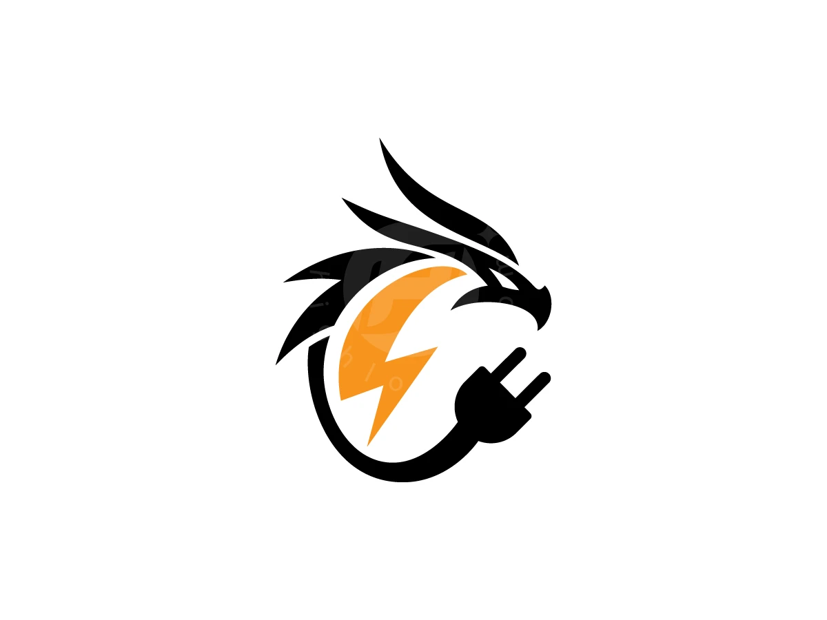 Dragon Electric Charge Logo - Animal Logo design by ShamsStudio for sale on Highlogo