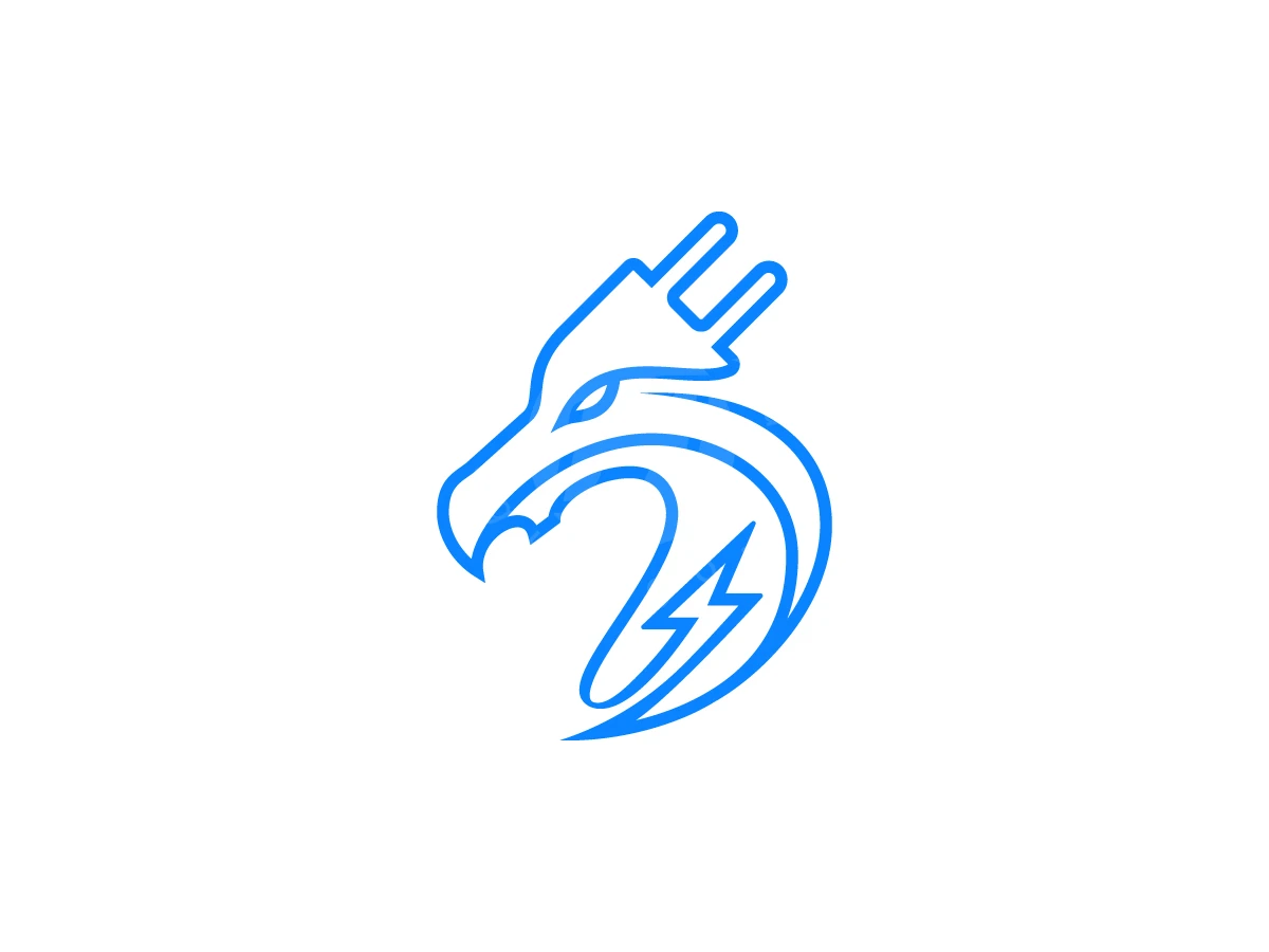 Electric Dragon Charge Logo - Technology Logo design by ShamsStudio for sale on Highlogo