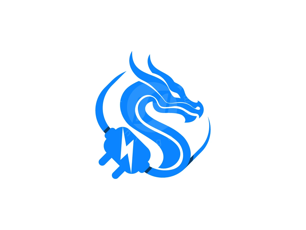 Electric Dragon Charge Logo - Technology Logo design by ShamsStudio for sale on Highlogo